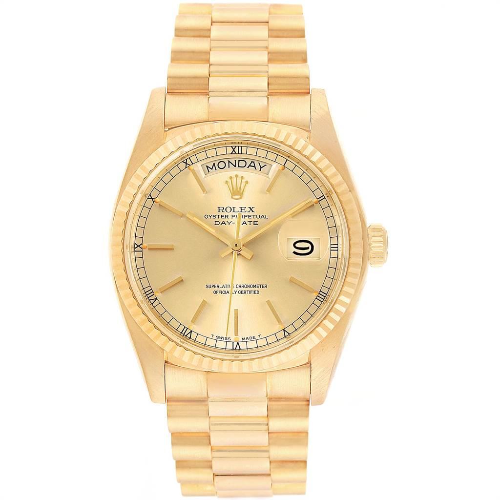 Rolex President Day-Date Mens 18 Karat Yellow Gold Men's Watch 18038 In Excellent Condition For Sale In Atlanta, GA