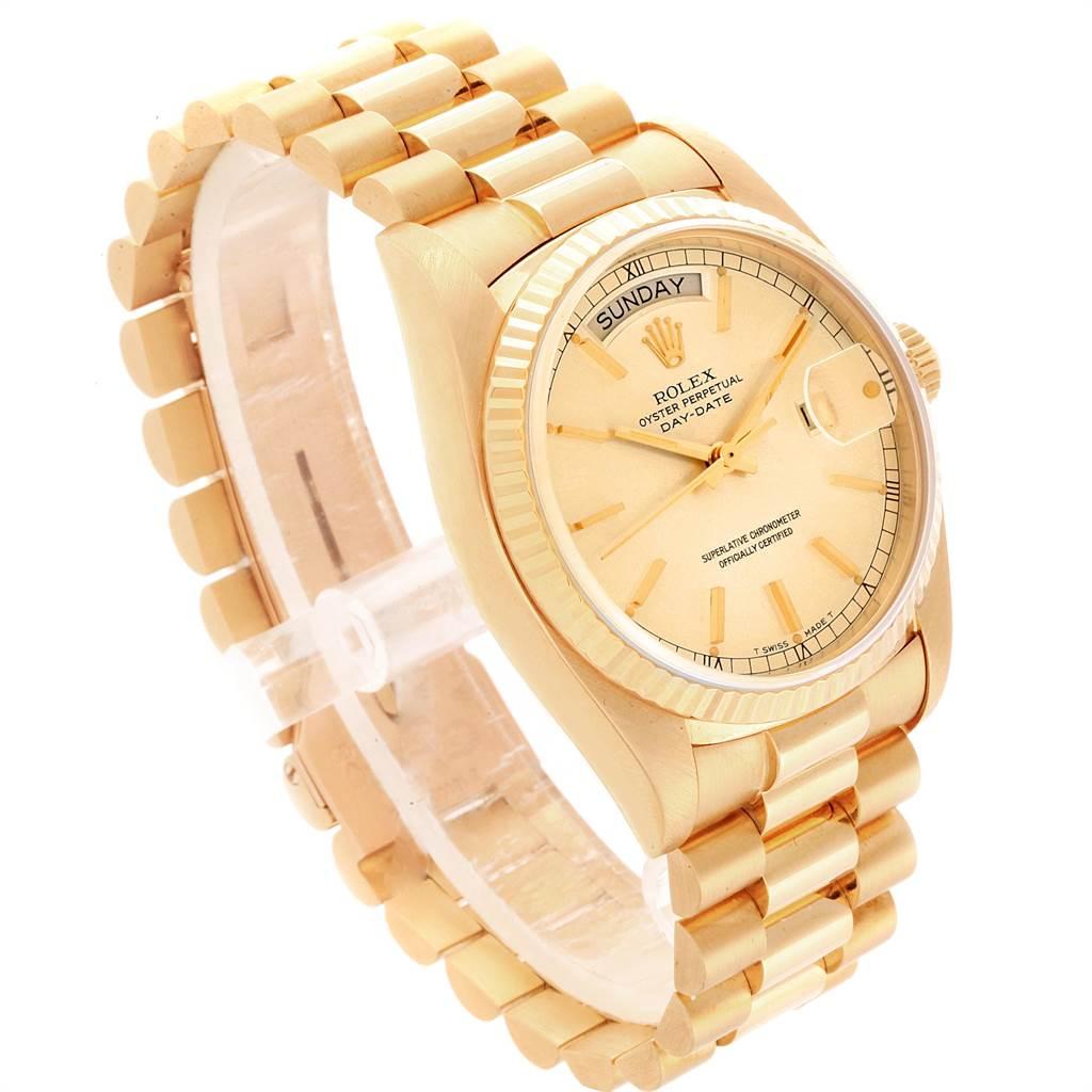 Rolex President Day-Date Mens 18 Karat Yellow Gold Men's Watch 18038 For Sale 2