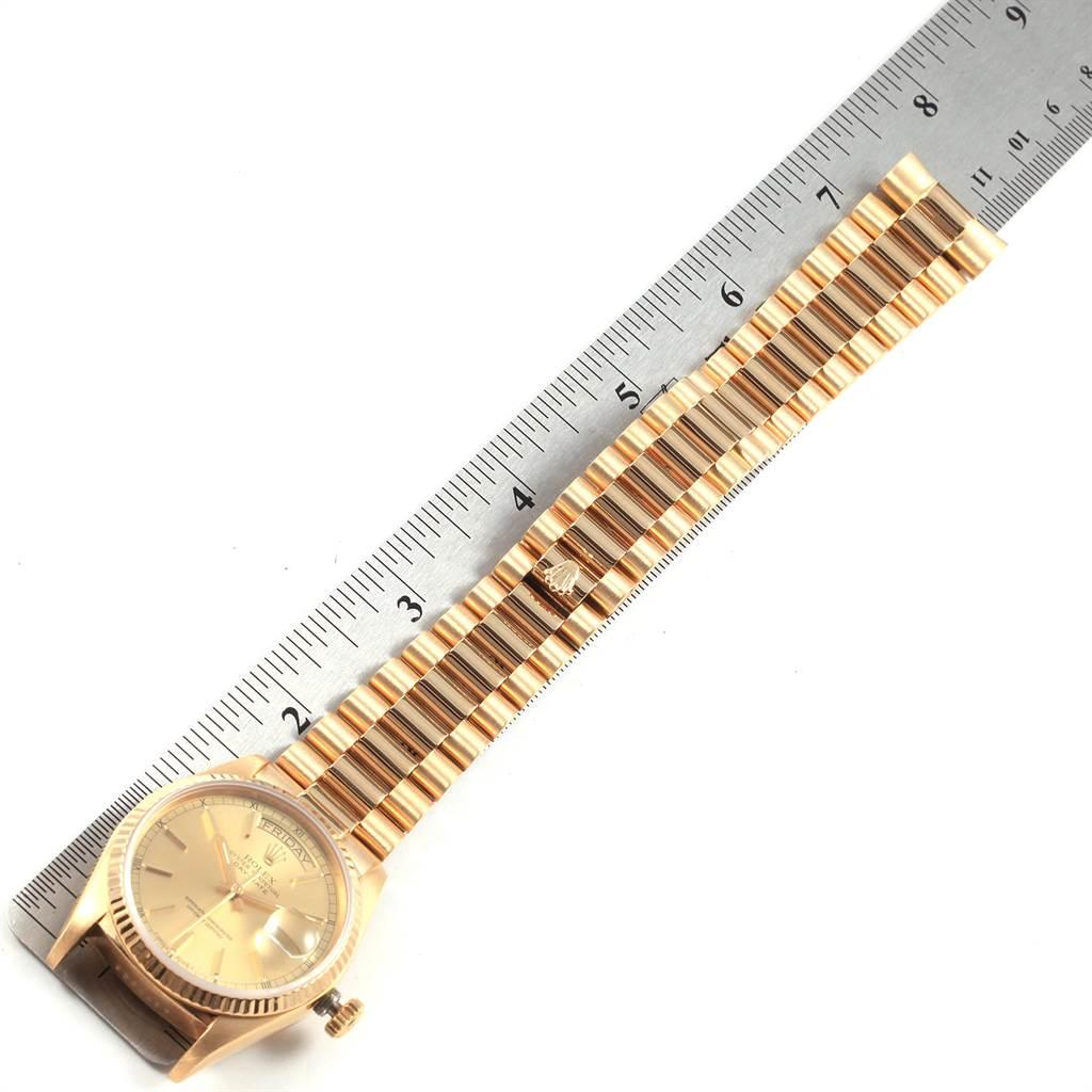 Rolex President Day-Date Mens 18 Karat Yellow Gold Men's Watch 18038 For Sale 6