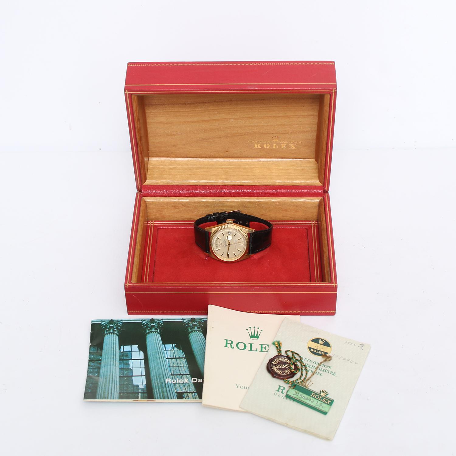Rolex President Day-Date Herrenuhr 18 Karat Gelbgold 1803 Box und Papiere 2