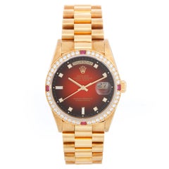Rolex President Day-Date Men
s 18k Yellow Gold Watch Vignette Dial 18378