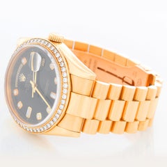 Rolex President Day-Date Men's Yellow Gold Watch Factory Diamonds 118348
