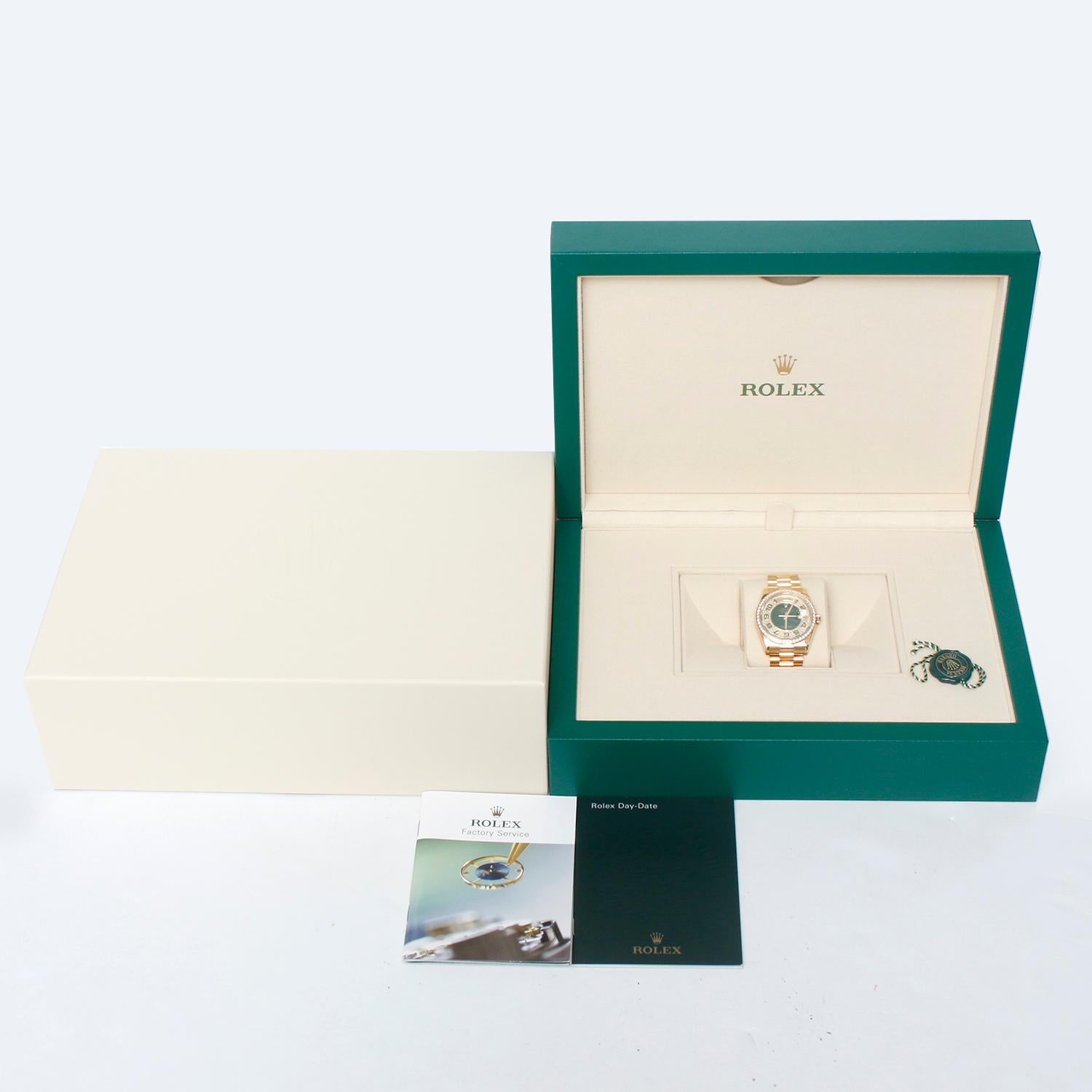 Rolex President Day-Date Men's Yellow Gold Watch Factory Diamonds 118348 For Sale 3
