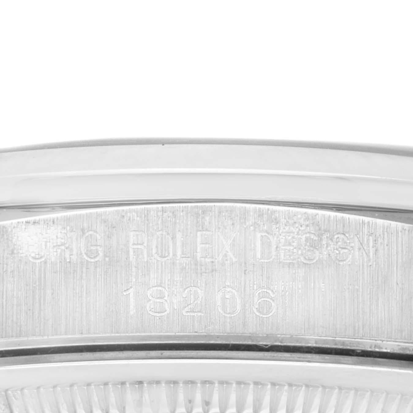 Rolex President Day-Date Platin Blau Diamant Zifferblatt Herrenuhr 18206 Box Papiere im Zustand „Hervorragend“ im Angebot in Atlanta, GA