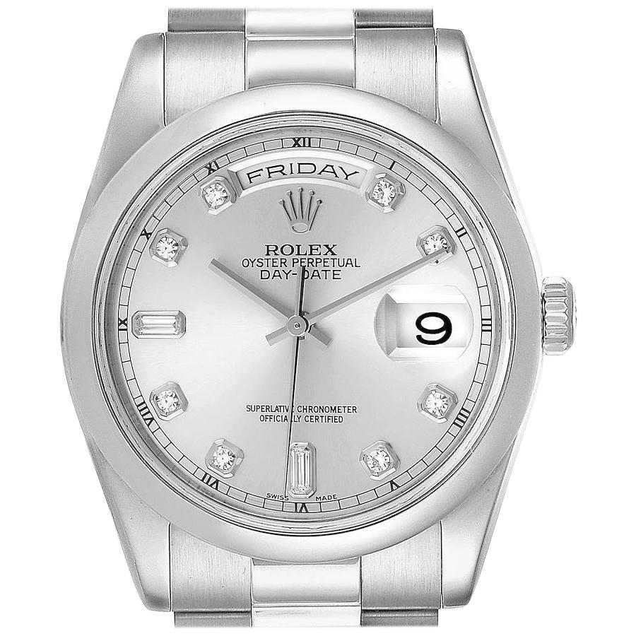 Rolex President Day-Date Platinum Diamond Men’s Watch 118206