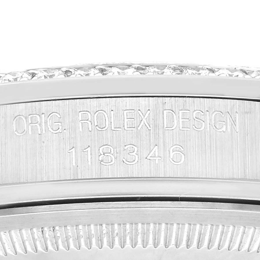 Men's Rolex President Day-Date Platinum Diamond Mens Watch 118346 Box Service Card For Sale