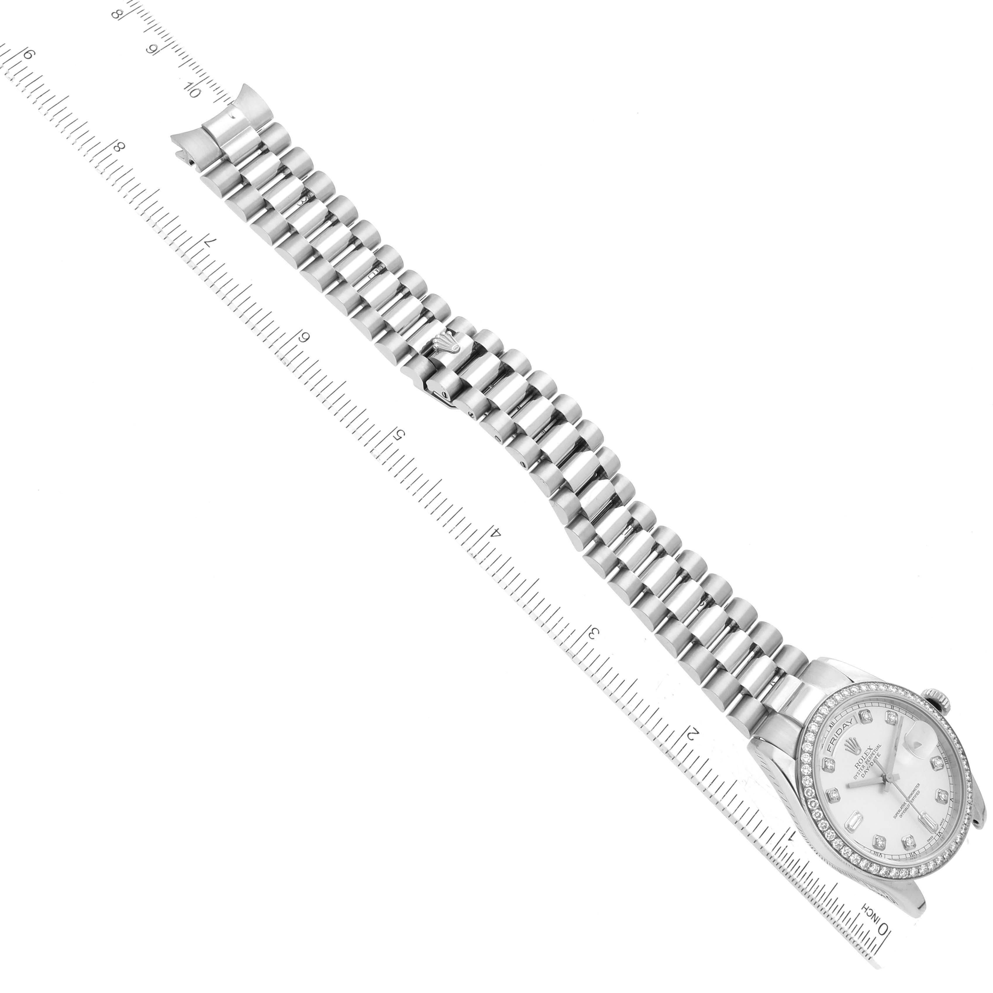 Rolex President Day-Date Platinum Diamond Mens Watch 118346 Papers For Sale 7