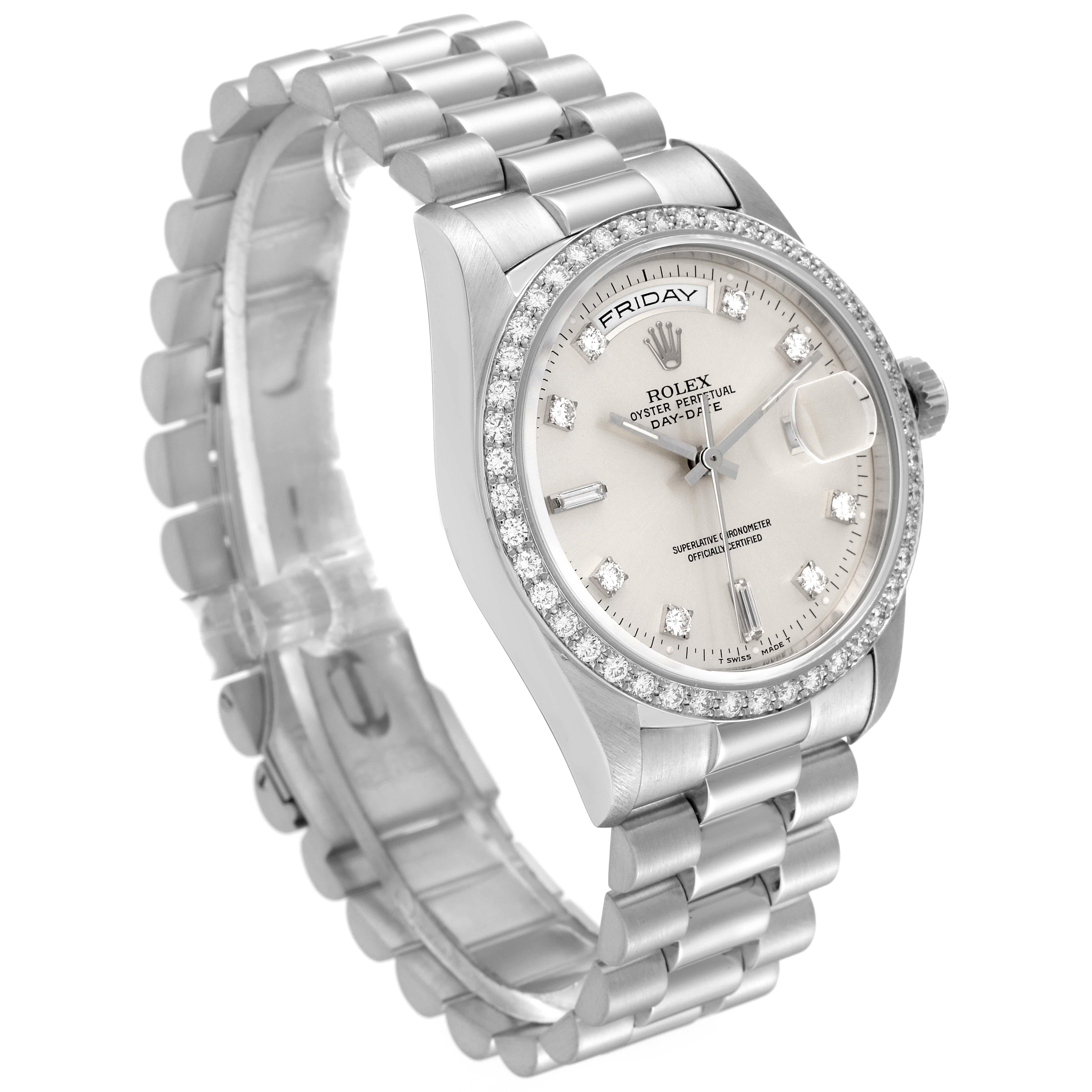 Rolex President Day-Date Platinum Diamond Mens Watch 18346 3