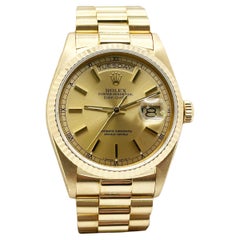Rolex President Day Date Quickset 18038 36mm Champagne Dial 18K Yellow Gold