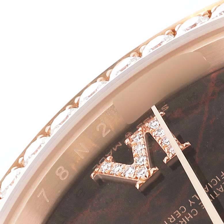 Rolex Montre President Day Date en or rose avec cadran Eisenkiesel et diamants pour hommes en vente 2