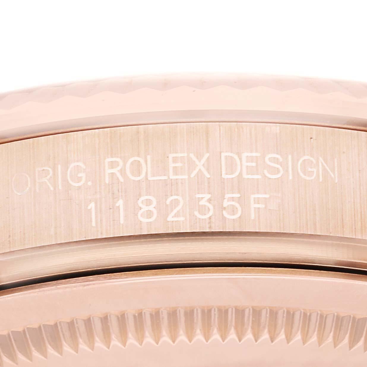 Rolex President Day-Date Or Rose Météorite Cadran Diamant Montre Homme 118235 Excellent état - En vente à Atlanta, GA