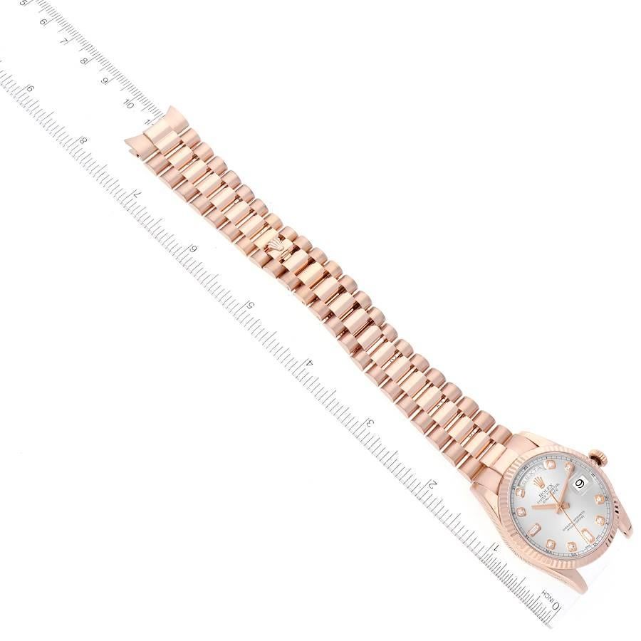 Rolex President Day-Date Roségold Silber Diamant Zifferblatt Herrenuhr 118235 7