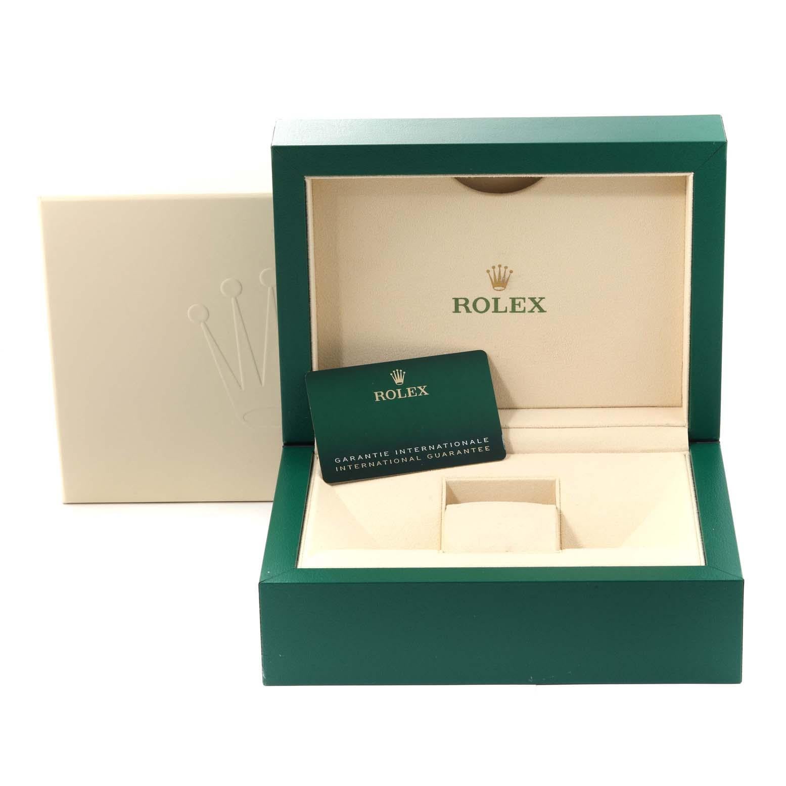Rolex President Day-Date Roségold Weißes Zifferblatt Herrenuhr 128235 Box Card im Angebot 7