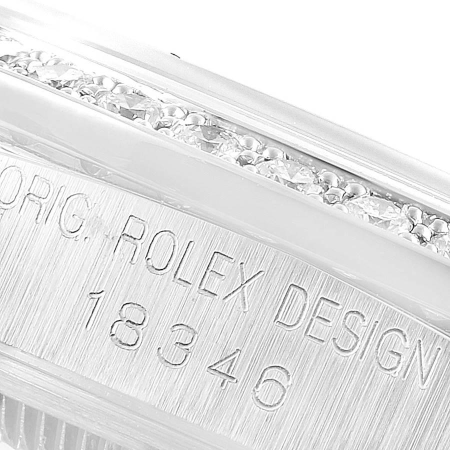 Rolex President Day-Date Silver Dial Platinum Diamond Men's Watch 18346 Box For Sale 3