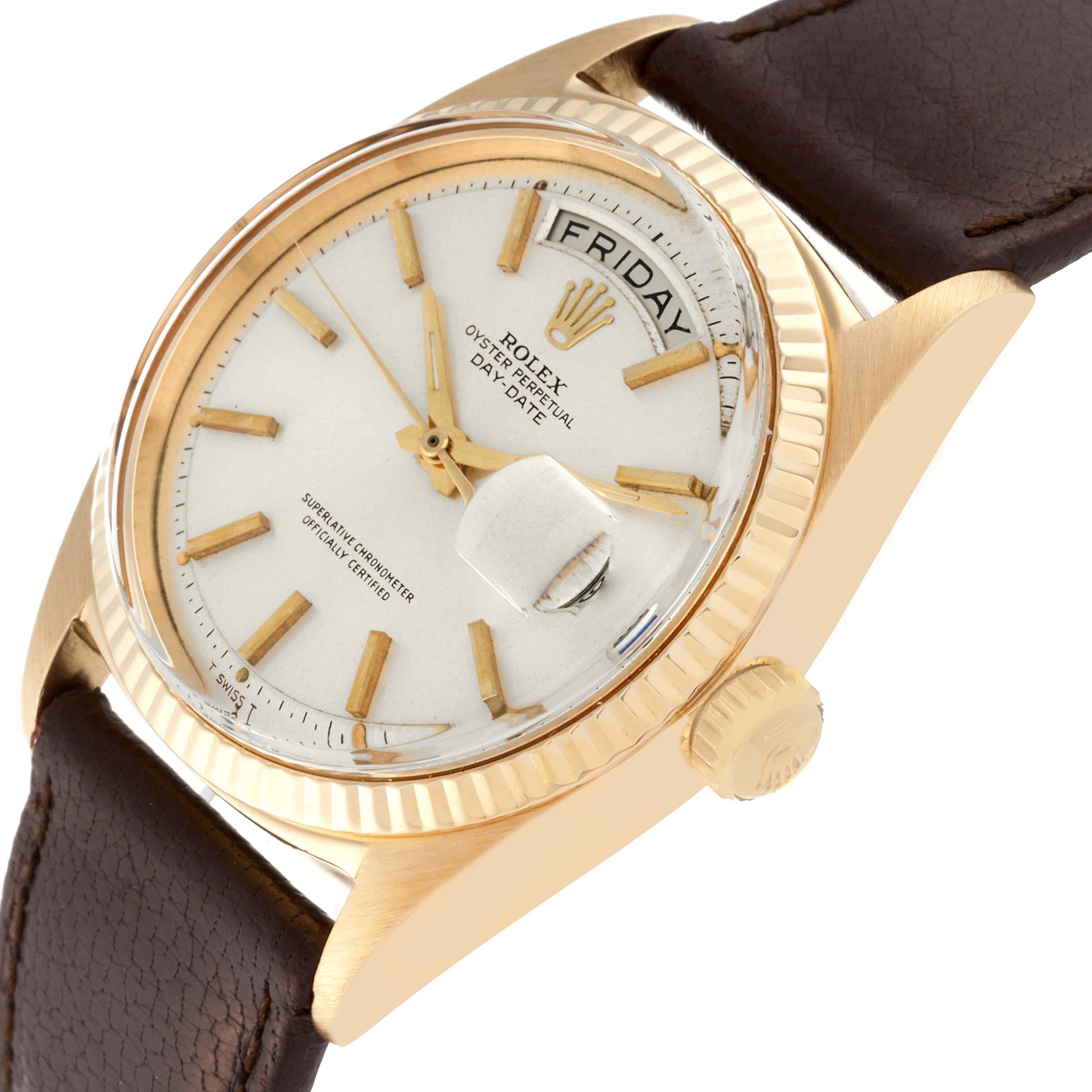 Rolex President Day-Date Silver Dial Yellow Gold Vintage Mens Watch 1803 For Sale 2