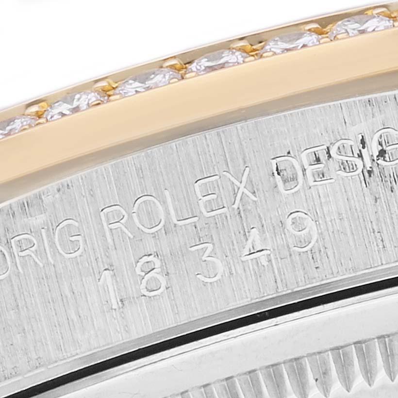 Rolex President Day-Date Tridor White Yellow Rose Gold Diamond Mens Watch 18349 In Excellent Condition For Sale In Atlanta, GA