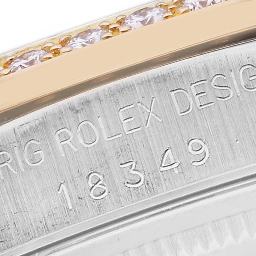 Rolex President Day-Date Tridor White Yellow Rose Gold Diamond Mens Watch 18349 en vente 2