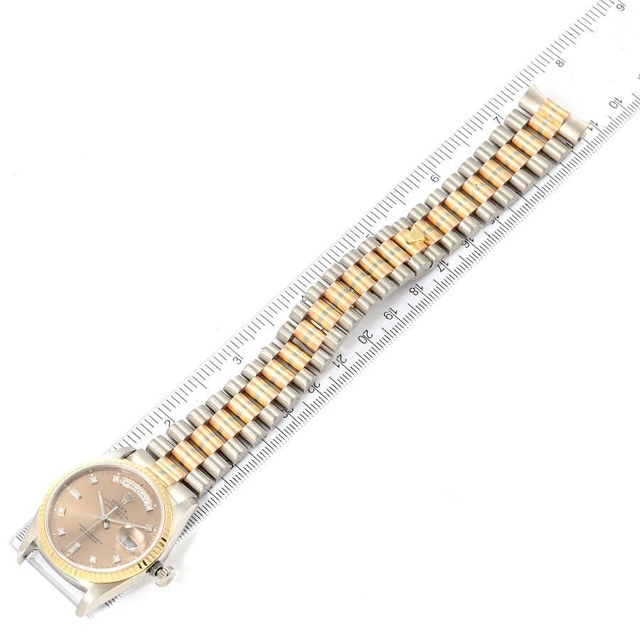 Rolex President Day-Date Tridor White Yellow Rose Gold Diamond Watch 18239 For Sale 3