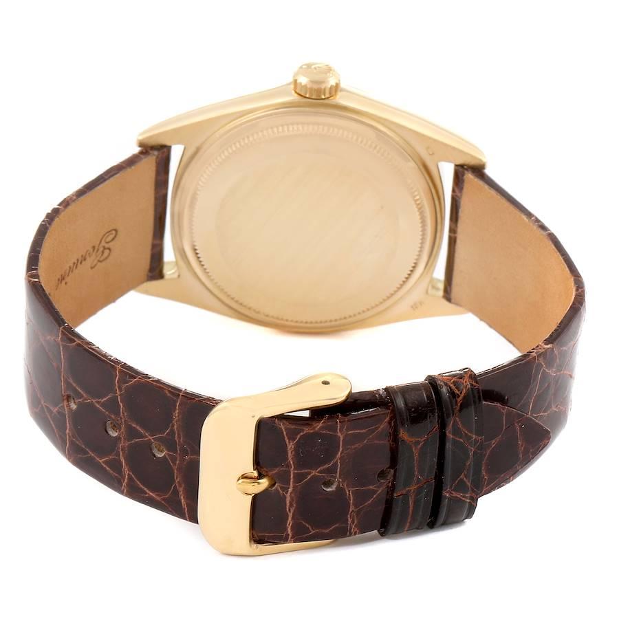 Rolex President Day-Date Vintage Yellow Gold Brown Strap Men's Watch 1803 6