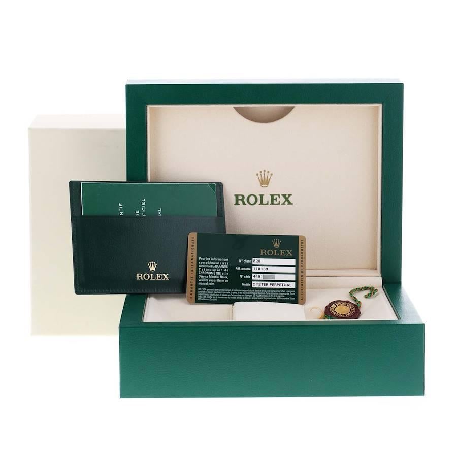 Rolex President Day-Date White Gold Burgundy Dial Watch 118139 Box Card 4