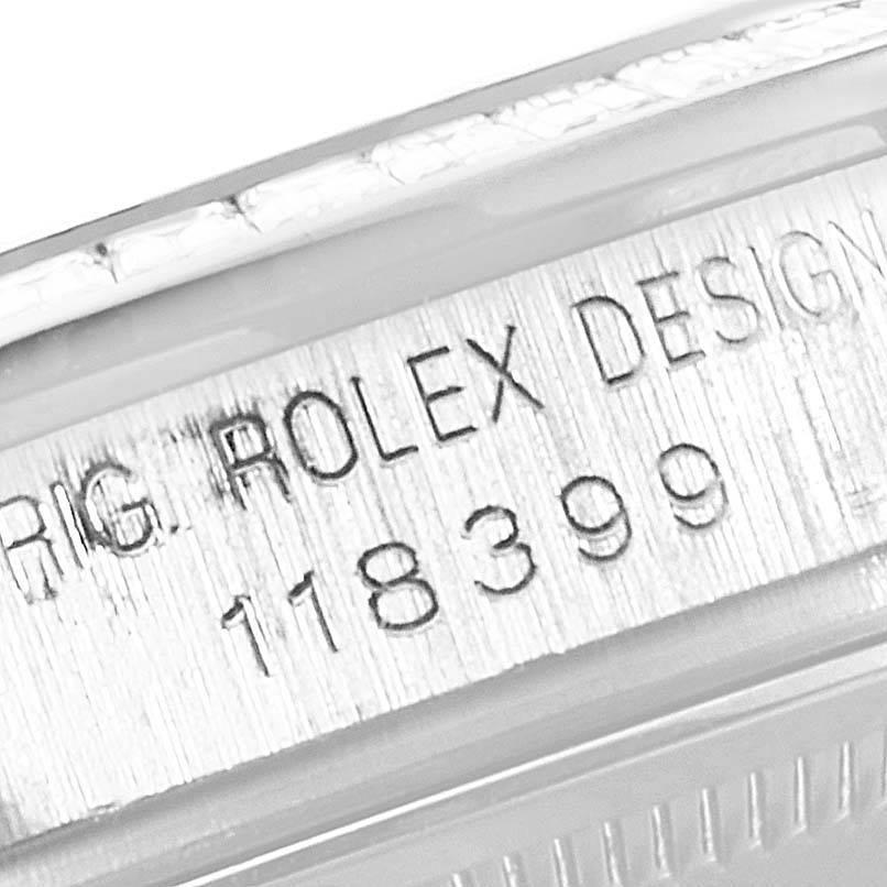 Rolex President Day-Date White Gold Diamond Dial Bezel Watch 118399 In Excellent Condition For Sale In Atlanta, GA