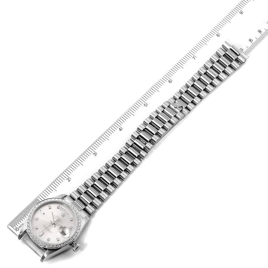 Rolex President Day-Date White Gold Diamond Dial Bezel Watch 18049 5