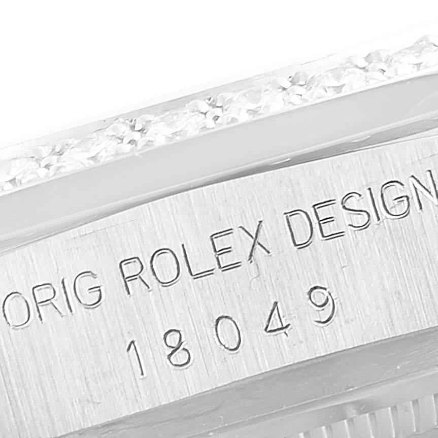 Rolex President Day-Date White Gold Diamond Dial Bezel Watch 18049 1