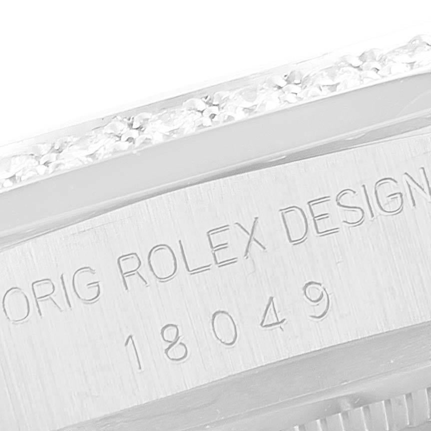 Rolex President Day-Date White Gold Diamond Dial Bezel Watch 18049 2