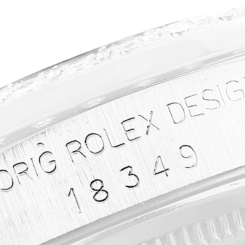 Men's Rolex President Day-Date White Gold Diamond Dial Bezel Watch 18349 For Sale