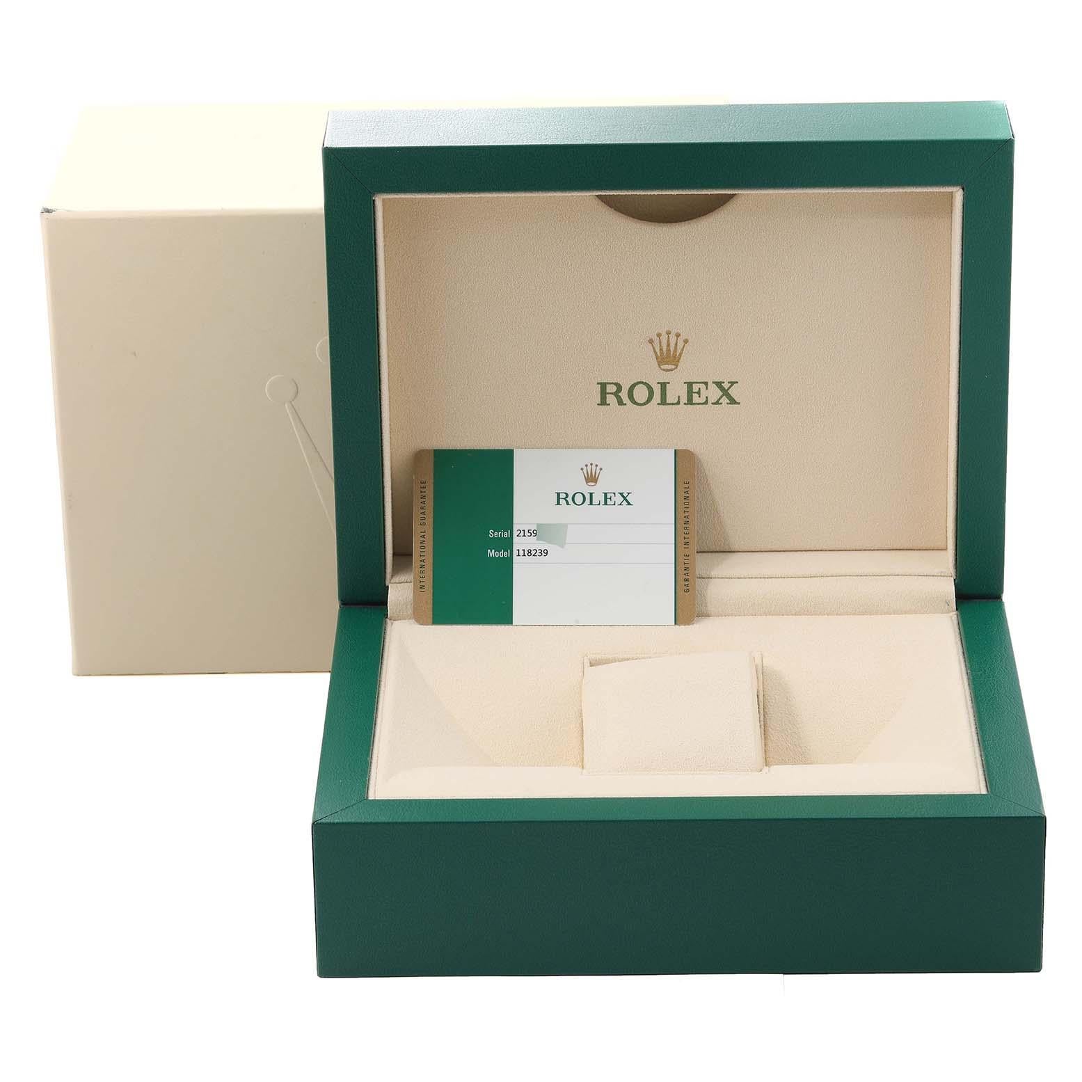 Rolex President Day-Date White Gold Diamond Dial Mens Watch 118239 Box Card 5