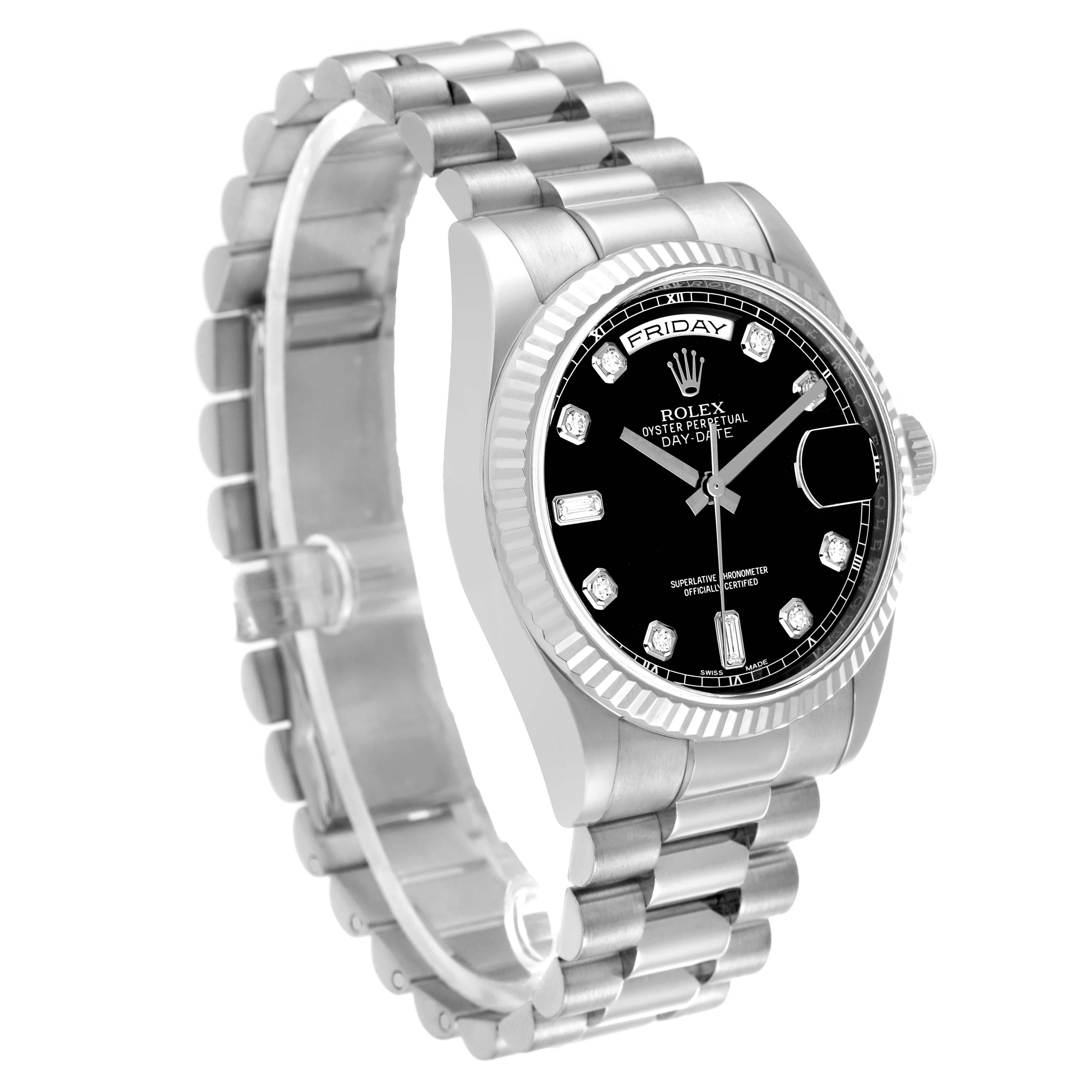 rolex day date white gold diamond dial