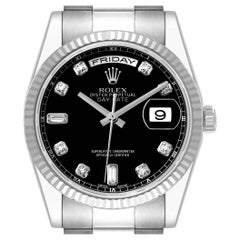 Rolex President Day-Date White Gold Diamond Dial Mens Watch 118239 Box Card