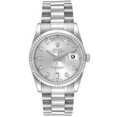 Rolex President Day-Date Oro Bianco Quadrante Diamante Orologio Uomo 118239 Scatola Documenti