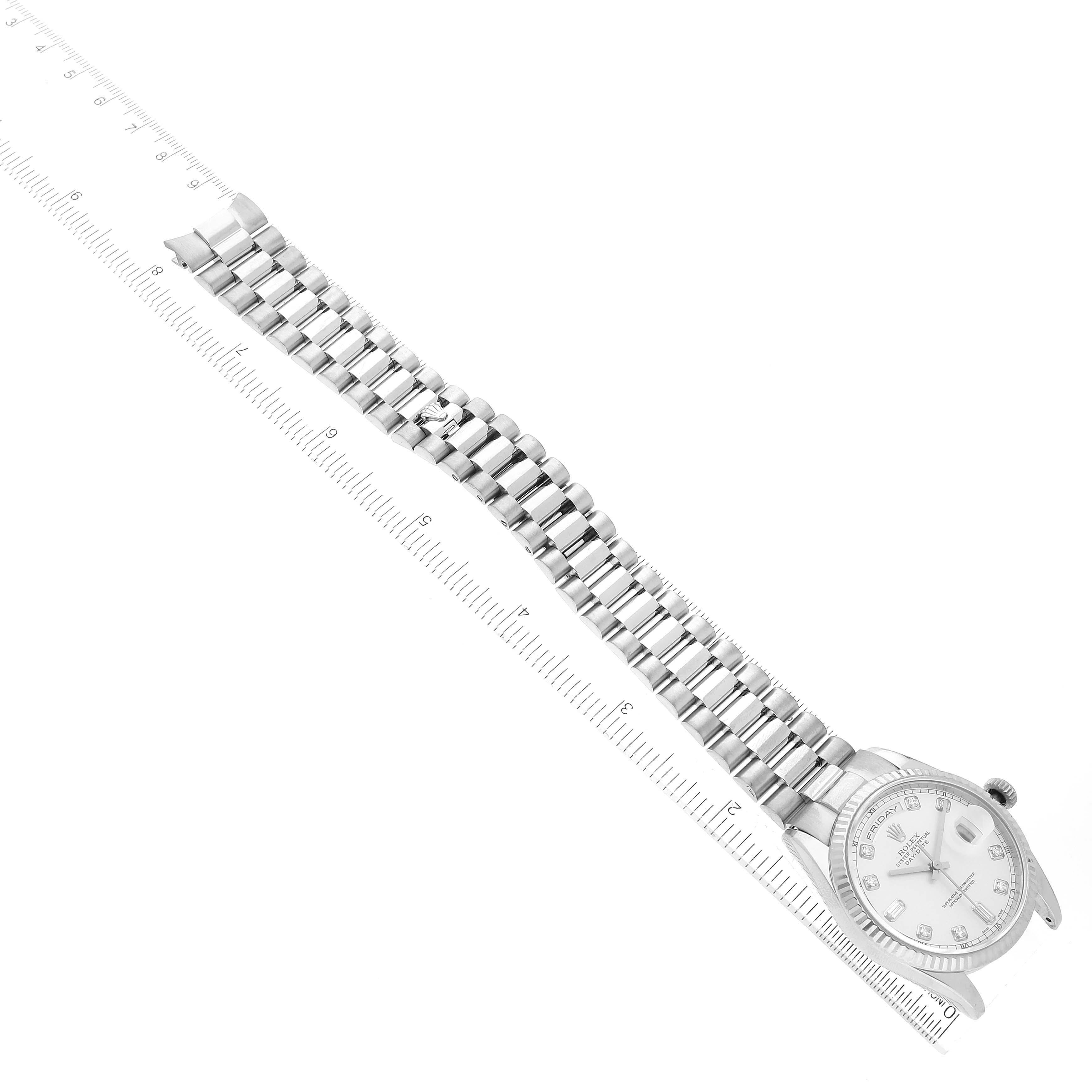 Rolex President Day-Date White Gold Diamond Dial Mens Watch 118239 6