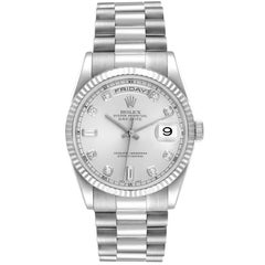 Rolex President Day-Date White Gold Diamond Dial Mens Watch 118239