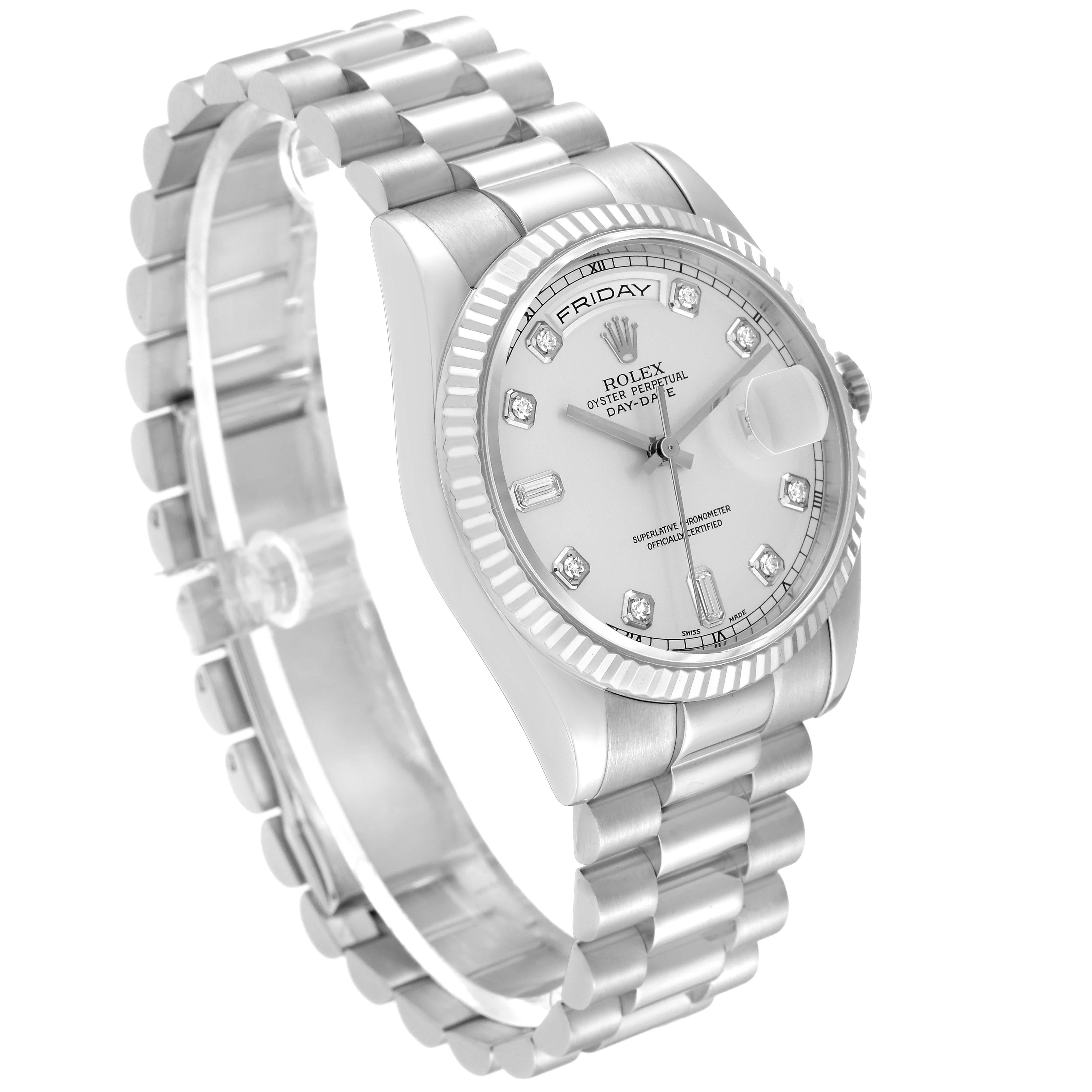 Rolex President Day-Date White Gold Diamond Dial Mens Watch 118239 In Excellent Condition In Atlanta, GA