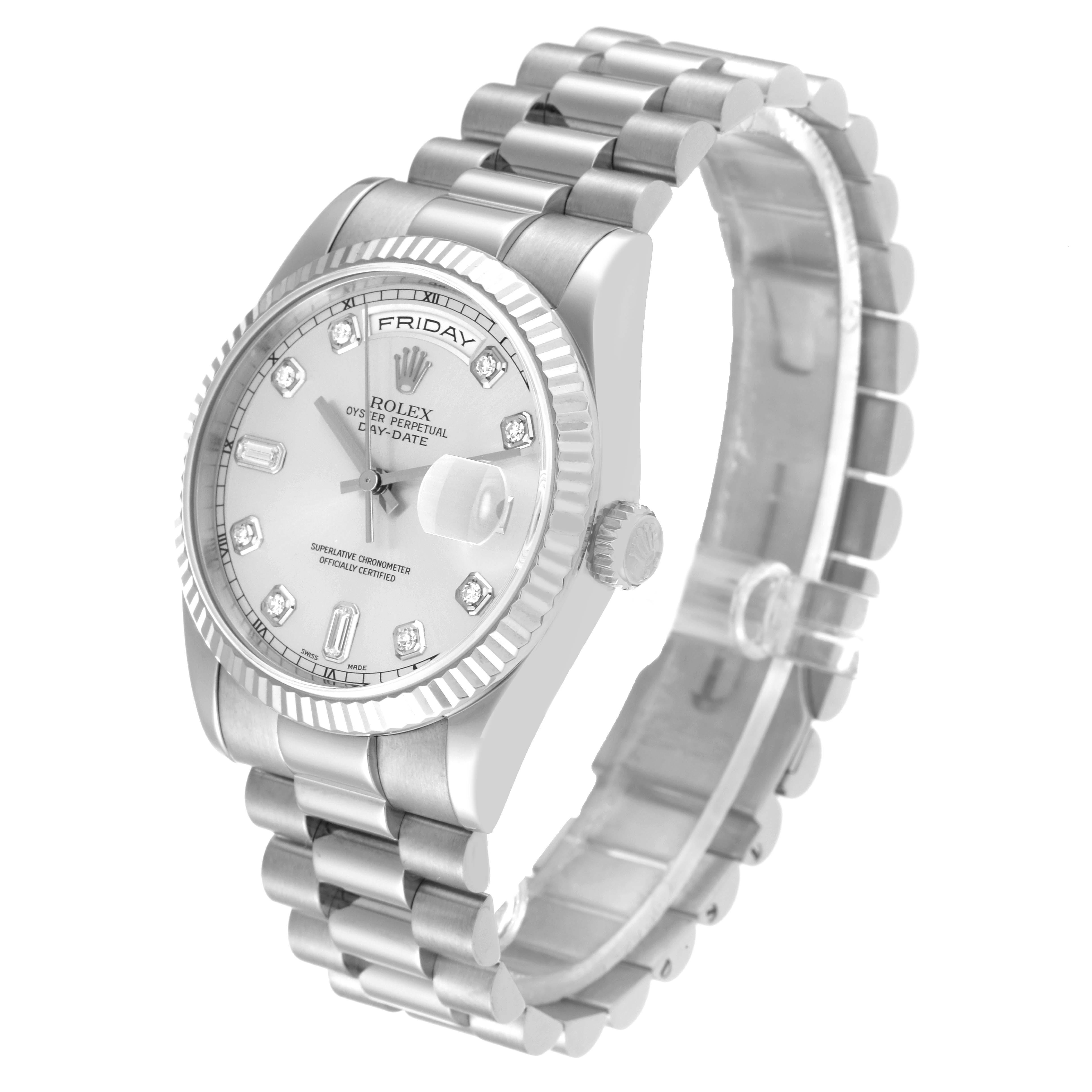 Men's Rolex President Day-Date White Gold Diamond Dial Mens Watch 118239