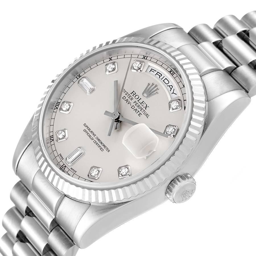 Rolex President Day-Date White Gold Diamond Dial Mens Watch 118239 For Sale 1