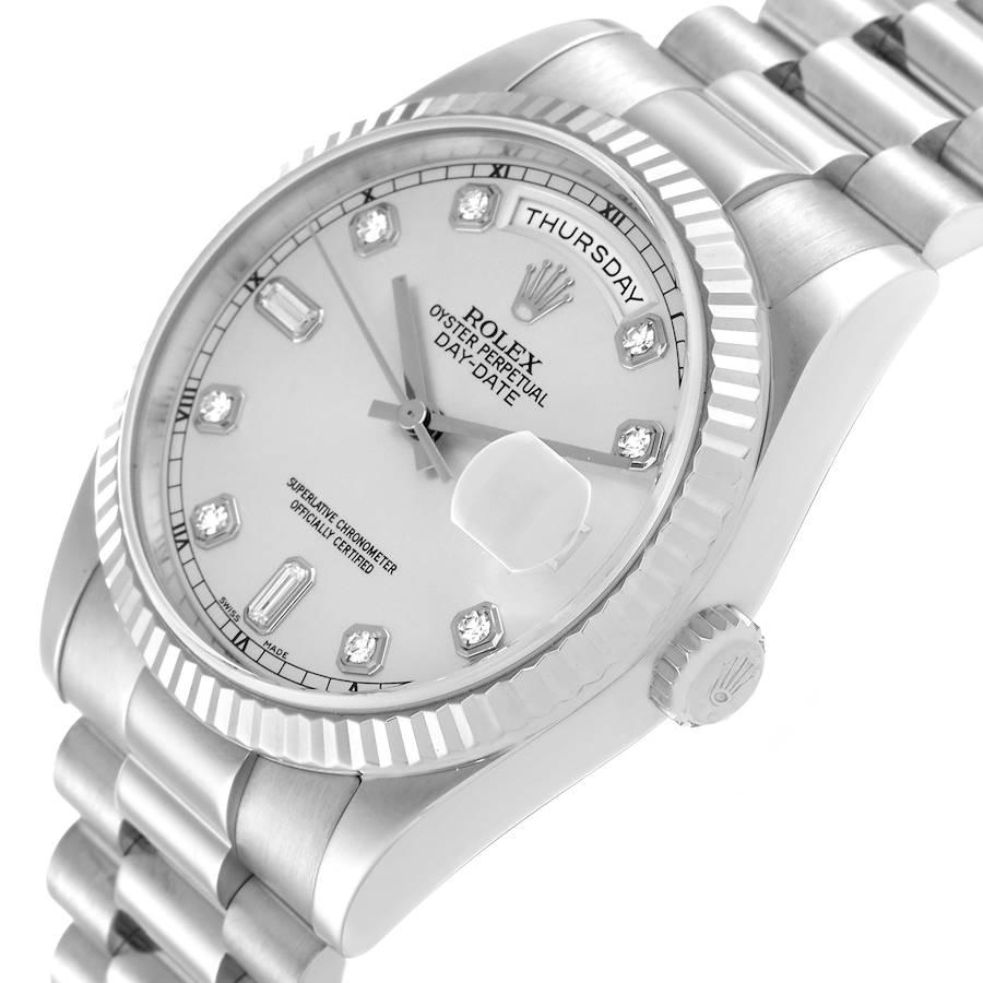 Rolex President Day-Date White Gold Diamond Dial Mens Watch 118239 In Excellent Condition For Sale In Atlanta, GA