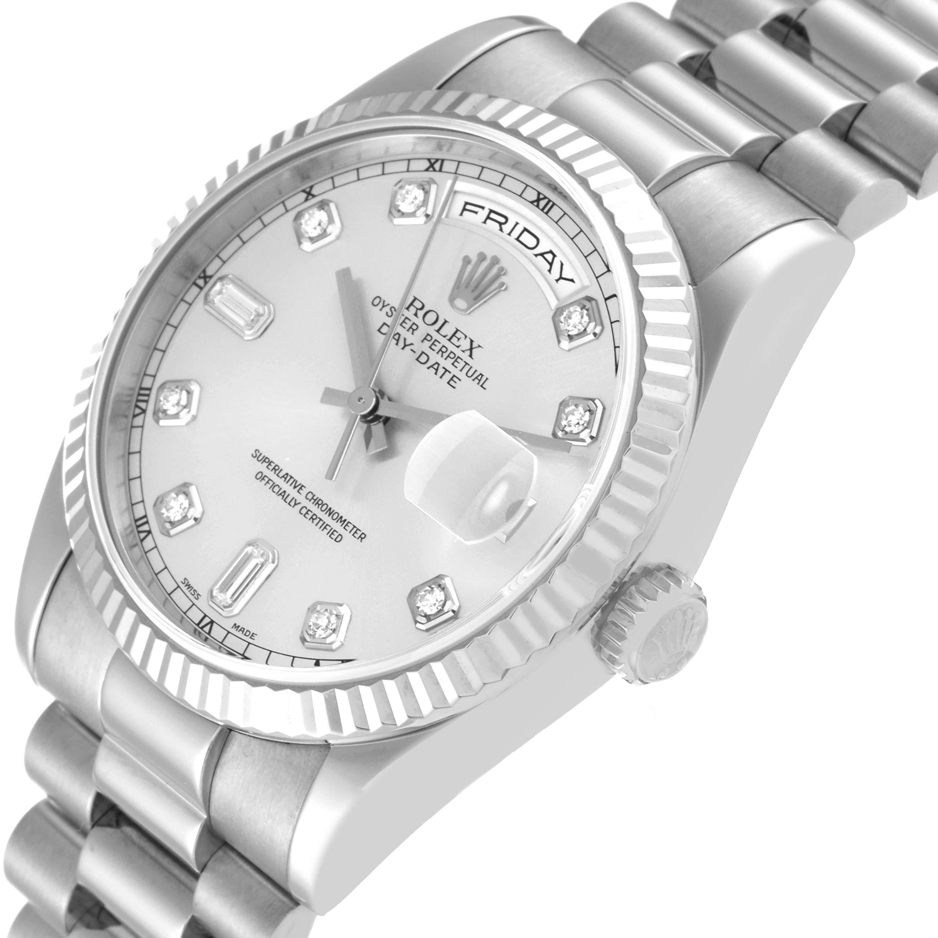 Rolex President Day-Date White Gold Diamond Dial Mens Watch 118239 1