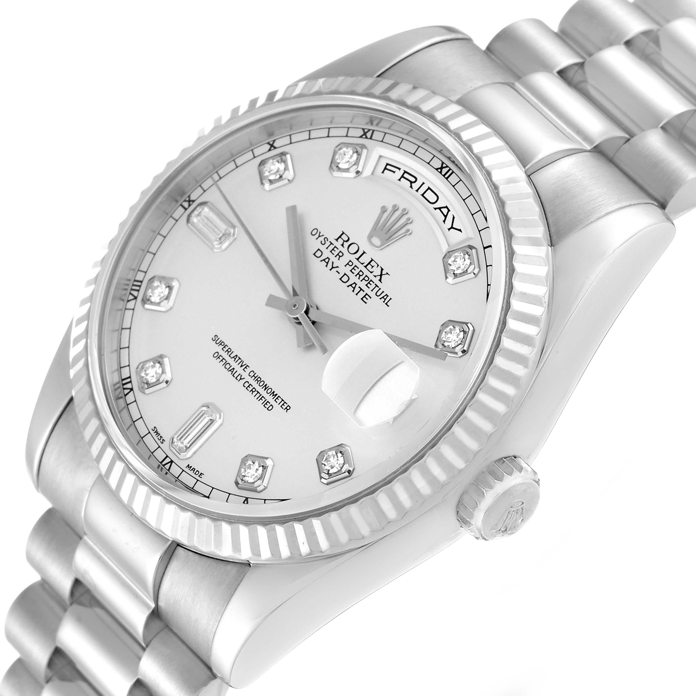 Rolex President Day-Date White Gold Diamond Dial Mens Watch 118239 1