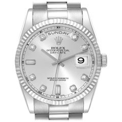 Rolex President Day-Date White Gold Diamond Dial Mens Watch 118239