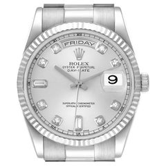 Rolex President Day-Date White Gold Diamond Dial Mens Watch 118239