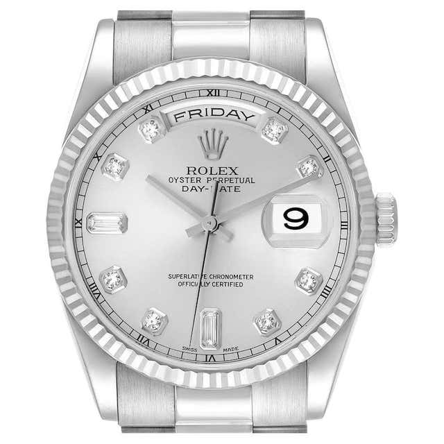 Rolex White Gold President Day-Date Automatic Wristwatch Ref 118209 For ...