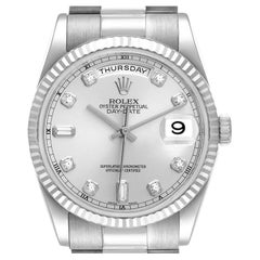 Rolex President Day-Date White Gold Diamond Dial Mens Watch 118239