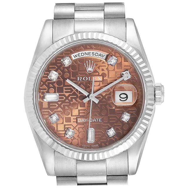 Rolex Day Date 36 Diamond White Gold 118239 Wrist Watch at 1stdibs
