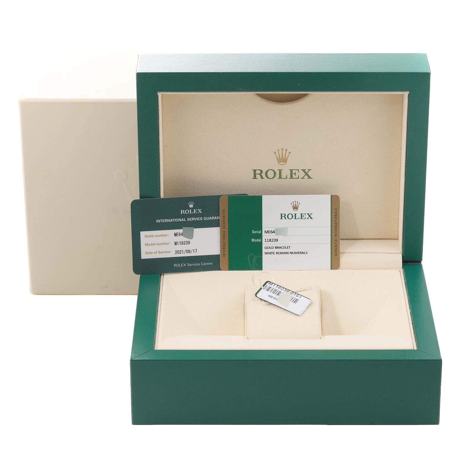 Rolex President Day-Date White Gold Mens Watch 118239 Box Card 7
