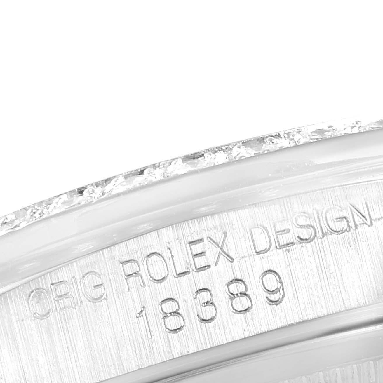 Rolex President Day-Date White Gold Myriad Diamond Men's Watch 18389 For Sale 4