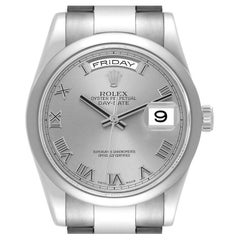 Rolex President Day-Date White Gold Silver Dial Mens Watch 118209