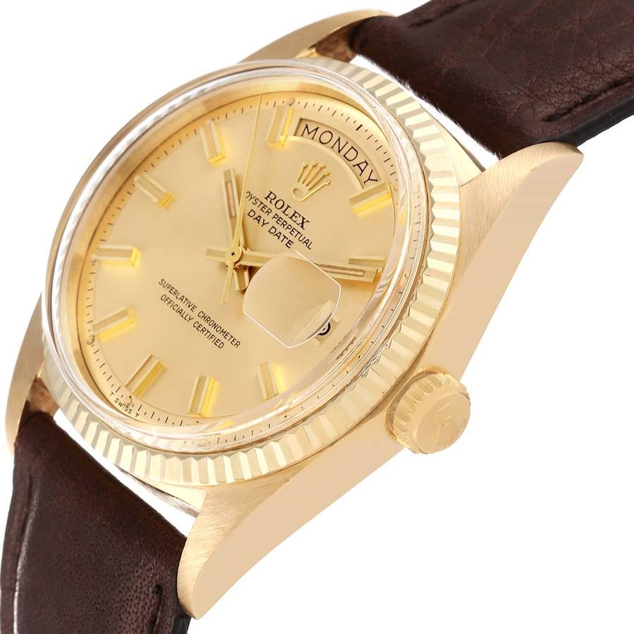 Rolex President Day-Date Wide Fat Boy Yellow Vintage Gold Mens Watch 1803 1